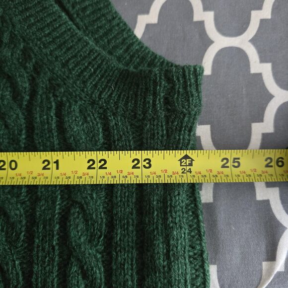 Spier & Mackay Sweater Vest Mens 2XL Green Wool Cable Knit Button Front Pockets - Picture 11 of 12